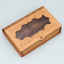 Wooden box with cells 
