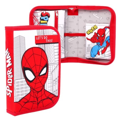 Penal frame, 1 section, 140x210x40 mm, folding pocket, fabric, spider-man-4
