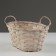 Wicker basket, d25 x 18 x 11/19 cm, peach, bamboo