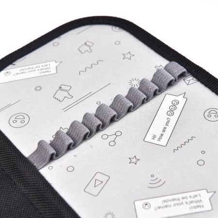 Penal 3 sections, tab inside, 140 x 210 x 40 mm, fabric, calligrata top Block "Wolf Graphics"-5