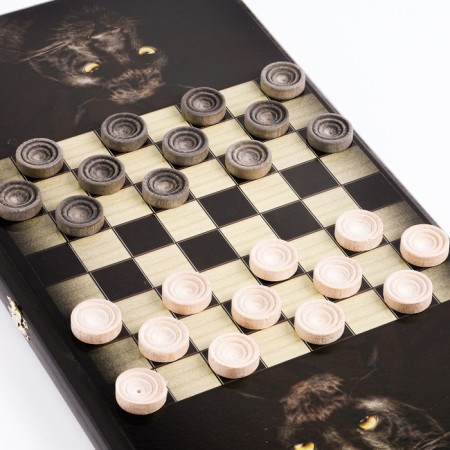 NARDS "Panther", wooden board 50 x 50 cm, with a field for playing checkers-2