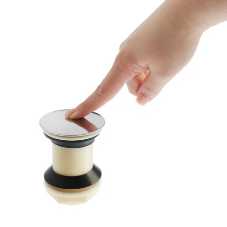 Bottom valve Zein B3, plastic case, large button, stainless steel, without overflow-11