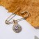 Bulak-re-ruler "medallion" of the eye, 3 cm, white-blue color in gold