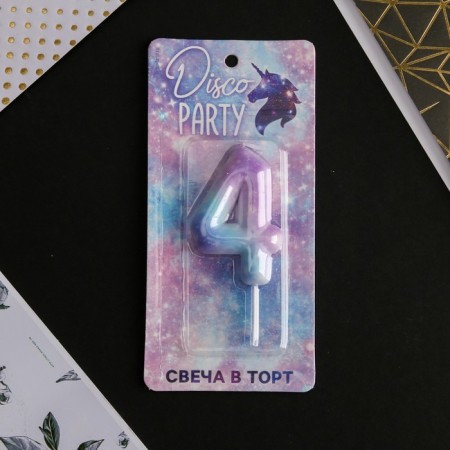 Candle for the cake, number "4", 5.5 x 8 cm.-3