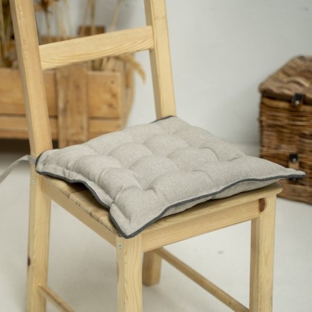 Pillow on the chair "Ibiza", size 40x40 cm, beige-gray color-1