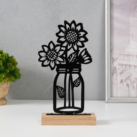 Suvenir Metal "Sunflower in the Bank" Black 5x11.5x22 cm