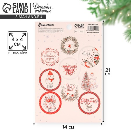 Stickers for gifts "only for you", 14 x 21 cm, new year