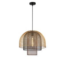 Suspended indigo lamp, 10006/1p Black. 1x40W, E27, 440x440x415/1940 mm, gold, black, brown color
