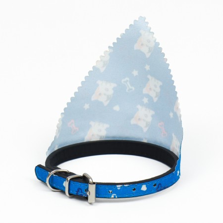 A collar with a scarf "Bright Life", 32 x 1 cm, blue-1