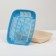 Rounded toilet with a mesh of 33.5 x 25 x 6 cm, blue/beige
