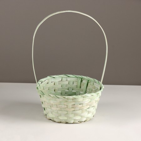 Wicker basket, d20x10xh33cm, green, bamboo