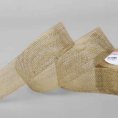 Decorative ribbon "Get", 25 mm × 9.1 ± 0.5 m, gold color