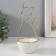 Souvenir ceramics, metal stand "cat" white with gold 9.8x8.3x17.7 cm