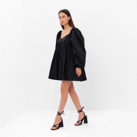 Women's dress MIST with voluminous sleeves, black, p.44-46-5
