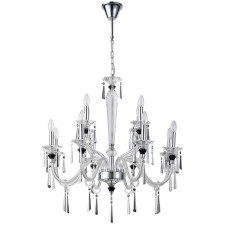 Crystal Crystal chandelier LUSSI 12XE14 40W, size 77x77x96-132 cm, color chromium