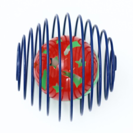 Toy "ball in a spring ball", 6 cm-1
