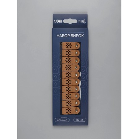 Birus with a button, "flower", 8 × 1.5 cm, set 10 pcs, brown-5