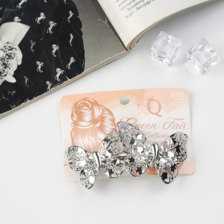 Liberty-automatic hairpin "Liberti" Openland butterflies, 9 cm, silver-2