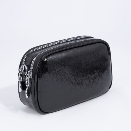 Bag Cross-Bodi with a zipper, black color-1