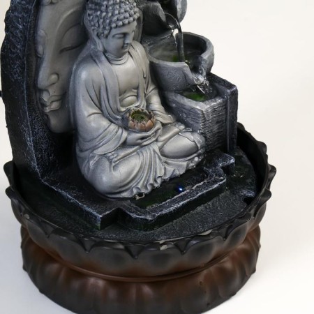 The desktop fountain from the network, backlight "Buddha" gray marble 30x20.5x20.5 cm-4