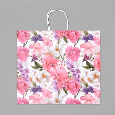 Gift Craft Package, Packaging, “Gift for You”, Flowers, 32 x 28 x 15 cm-6