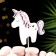 Topper "Unicorn", 11x10 cm, white