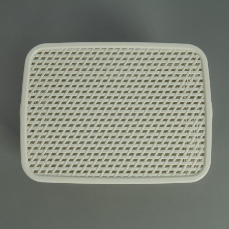 Storage box with a rattan lid, 13 l, 37 × 28 × 19 cm, white color-3