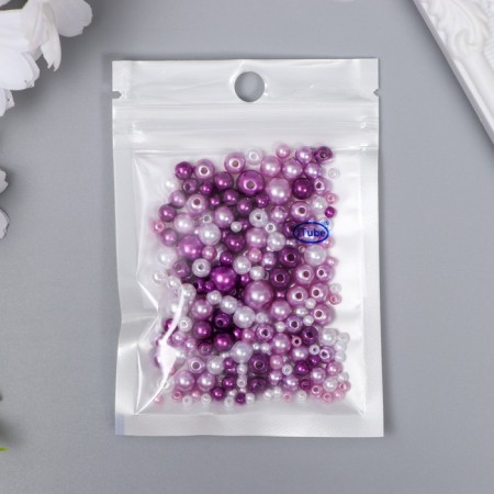 Beads for creativity plastic "Round. Purple assorted" d = 3-8 mm, set 10 grams-2