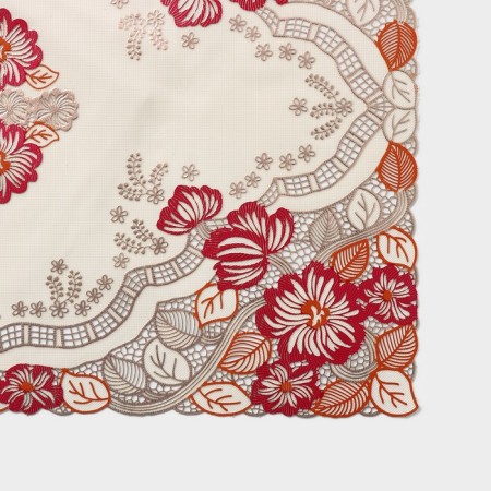 Openwork napkin for the table “forget-me-nots”, 45 × 30 cm, metallic color pink-orange-1