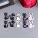 Decor for creativity wood "Cat Black and White" set 10 pcs 2.5x2.5 cm