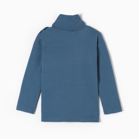 Turtleneck for boys, jeans color, height 92 cm-3