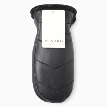 Women's mittens minku, black color, 25 cm-3