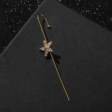 Earring "Kaff" Bulavka, orchid, white color in gold-1