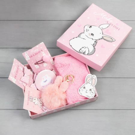 Gift set for the girl KAFTAN "Bunny", socks (size 16-18) and accessories