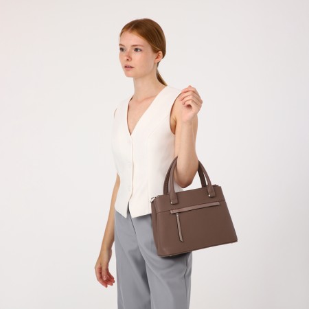 Olivi-tout bag on lightning, brown color-8