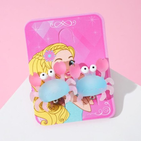 Children's clips "chosen" crab, color pink-blue-3