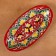 The herringard Rishtan ceramics "Flowers", 24 cm, red, mix