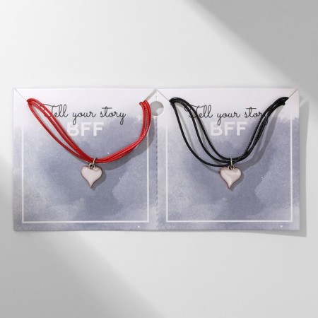 Bracelets "Demetrons" Heart, black-red color, l = 17 cm-4
