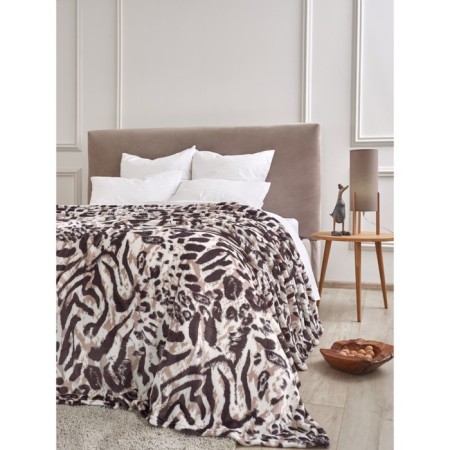 Siberian Tiger blanket, size 200x220 cm, brown color-9