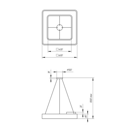 LED LED GEOMETRIA Quadro 60W 4000K 5500LM IP40 60x60x8 White-2