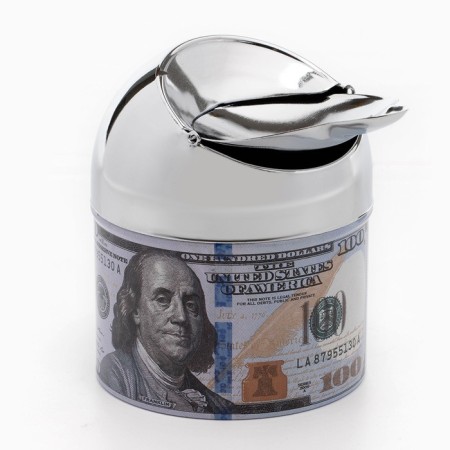 Ash for the house is blessing, with a lid, for cigarettes and sticks "dollar", 12 x 9 cm-1