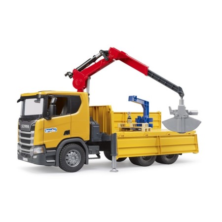 Bruder Scania truck with a crane and 2 pallets-4
