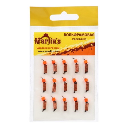 Mormyshka Wolfram Marlin’s Curs, 2 mm, 0.95 g, copper + cube red UV, 15 pcs.-1