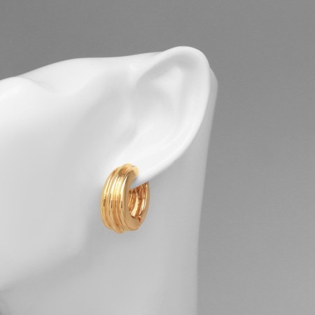 Earrings Metal "Accord" lanes circle, color gold-2