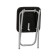 Folding stool, eco -leather brown/metallic