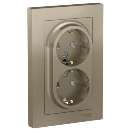 SETLASDESIGN socket, 16 A, double, assembly, with salary, with curtains, shampan color-1