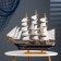 Souvenir ship large "three -masted", sides light tree, white sails, 59 x 10 x 49 cm