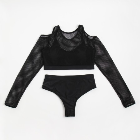 Women's swimsuit "Sport" Separate minku Black color, size 44-6