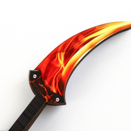 Wooden weapons, children's souvenir "four elements", Krambit - shuriken, 12 x 3.2 x 2.4 cm-4