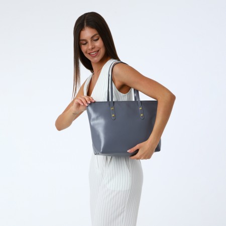 Women's bag with lightning, gray color-1